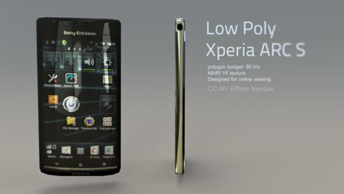 Xperia ARC S Lowpoly +1K texture preview image